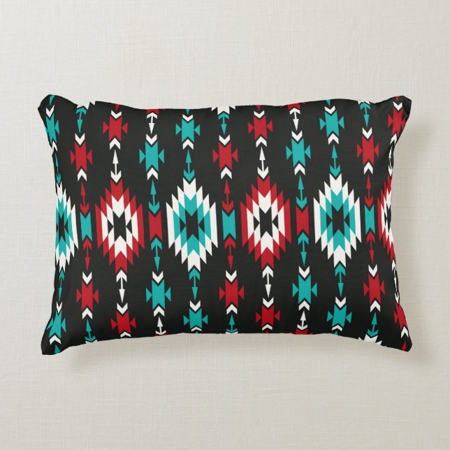 Tribal seamless colourful geometric pattern. Ethni Decorative Cushion (Front)