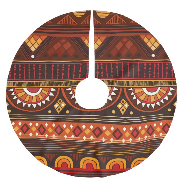Tribal seamless design for various uses. brushed polyester tree skirt (Front)