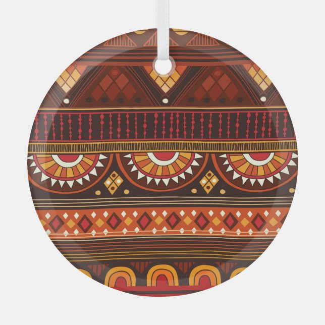 Tribal seamless design for various uses. glass tree decoration (Front)