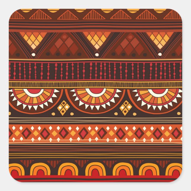 Tribal seamless design for various uses. square sticker (Front)