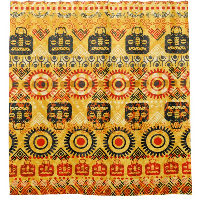 Tribal seamless pattern shower curtain (Front)