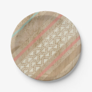 Tribal Shabby Chic Southwest Striped Paper Plate