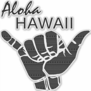 TRIBAL SHAKA (HANG LOOSE) - ALOHA HAWAII Blk