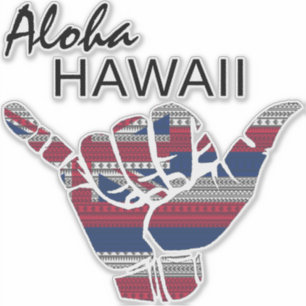 TRIBAL SHAKA (HANG LOOSE) ALOHA HAWAII HI FLAG DRK