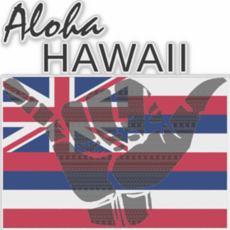 TRIBAL SHAKA (HANG LOOSE) ALOHA HAWAII HIFLAG BG