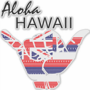 TRIBAL SHAKA (HANG LOOSE) ALOHA HAWAII HIFLAG TRBL