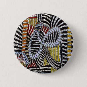 Tribal Shaman Serpent Ritual 6 Cm Round Badge