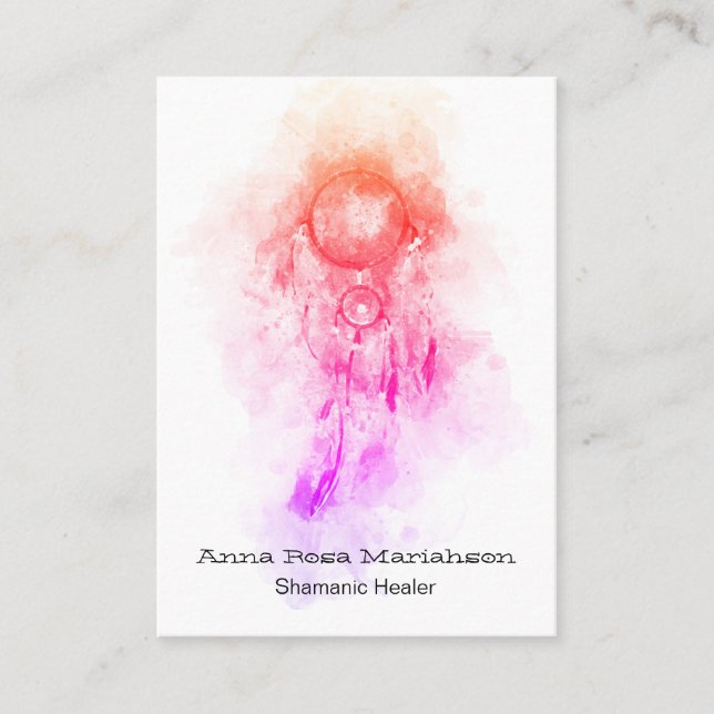 *~* Tribal Shamanic . Dream Catcher Sacred Shaman Business Card (Front)