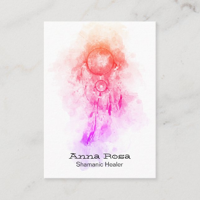 *~* Tribal Shamanic . Dream Catcher Sacred Shaman Business Card (Front)