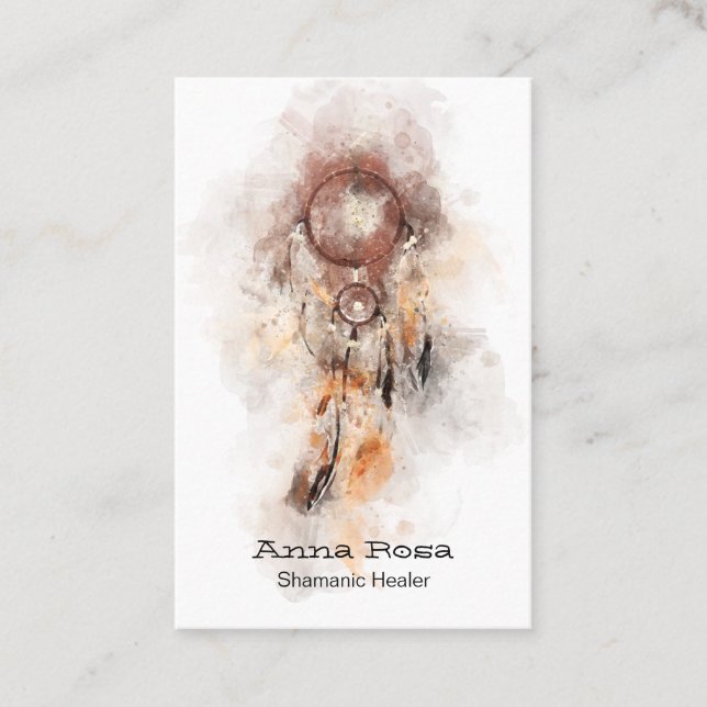 *~* Tribal Shamanic Dream Catcher Shaman Sacred Business Card (Front)