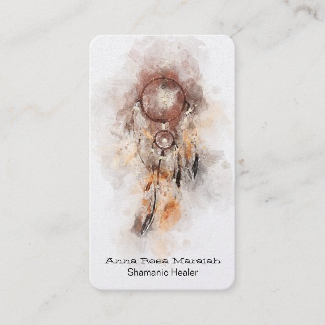 *~* Tribal - Shamanic Sacred Dream Catcher Shaman Business Card (Front)