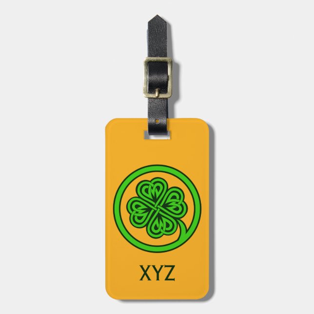 Tribal Shamrock custom luggage tag (Front Vertical)