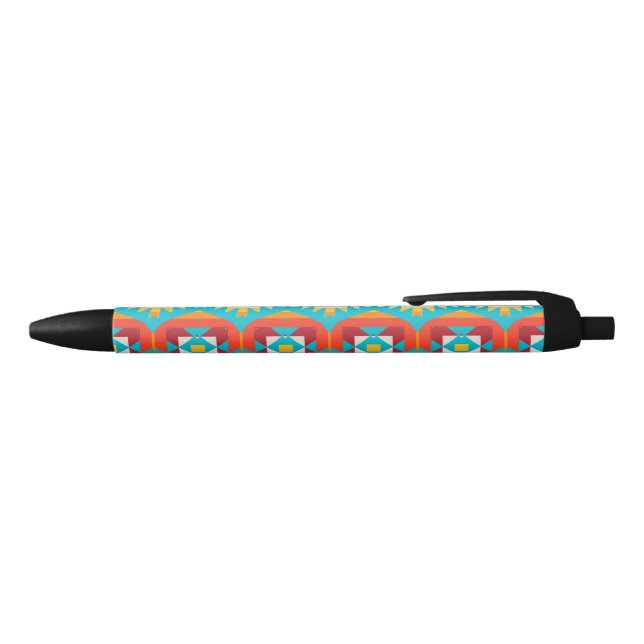 Tribal shapes rows black ink pen (Top)