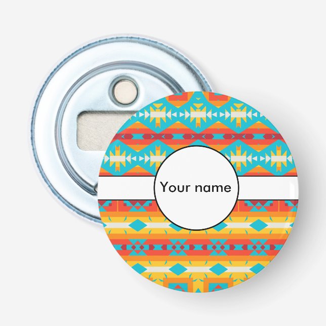 Tribal shapes rows bottle opener (Front)