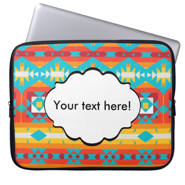 Tribal shapes rows laptop sleeve (Front)