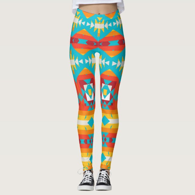 Tribal shapes rows leggings (Front)