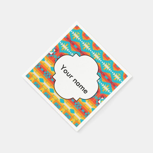 Tribal shapes rows napkin (Corner)