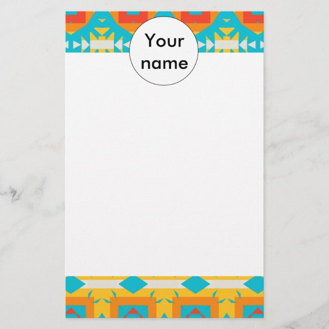 Tribal shapes rows stationery (Front)