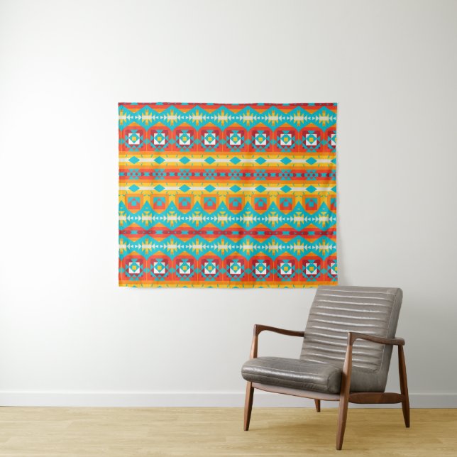 Tribal shapes rows tapestry (In Situ (Horizontal))