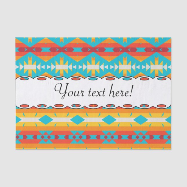 Tribal shapes rows tissue paper (Front)