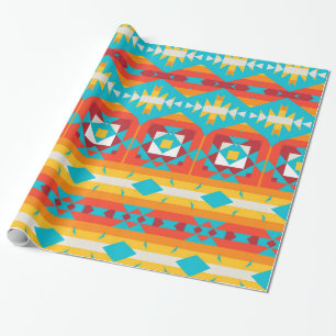 Tribal shapes rows wrapping paper