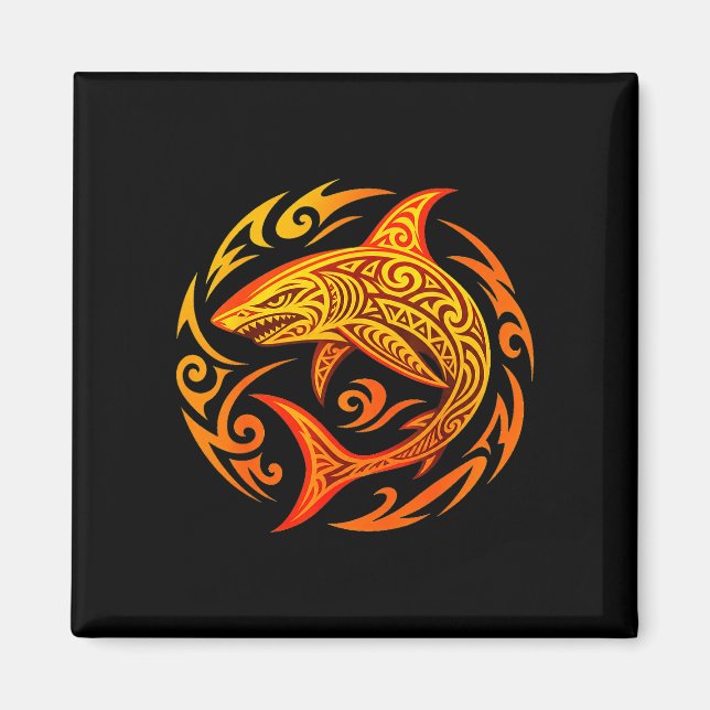 Tribal shark design  magnet (Front)