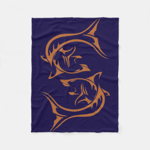Tribal Shark Fleece Blanket