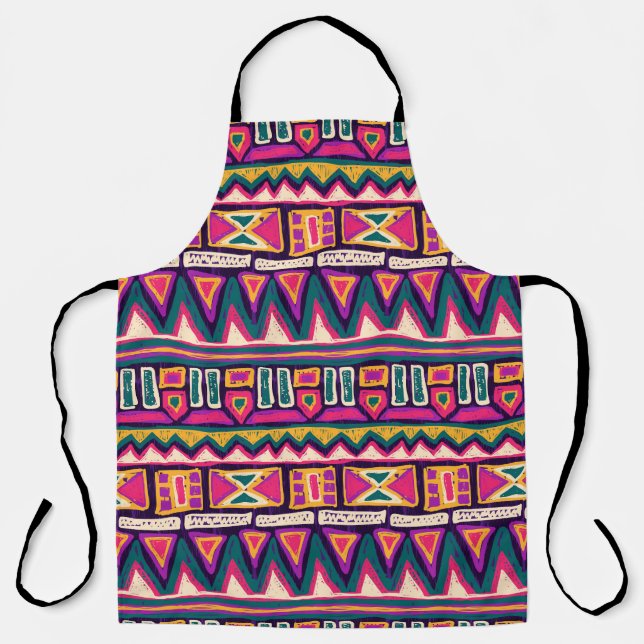 Tribal sketches: hand-drawn aztec pattern. apron (Front)