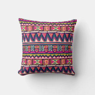 Tribal sketches: hand-drawn aztec pattern. cushion