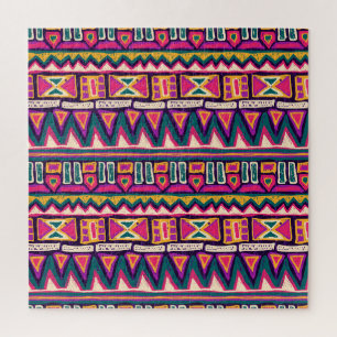 Tribal sketches: hand-drawn aztec pattern. jigsaw puzzle