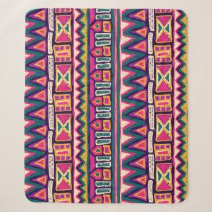 Tribal sketches: hand-drawn aztec pattern. sherpa blanket