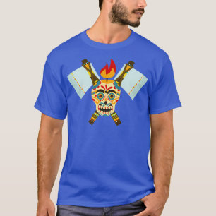 Tribal Skull Dual Axe 2 T-Shirt