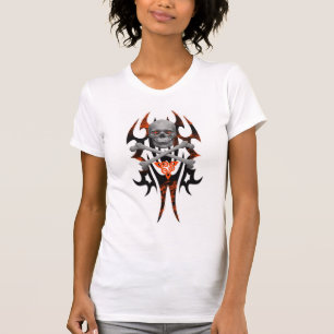 Tribal skull red and black T-Shirt