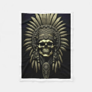 Tribal Skull Sherpa Throw Fleece Blanket