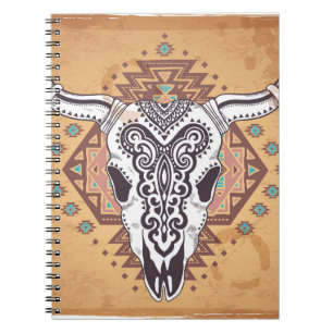 Tribal Skull: Vintage Animal Illustration. Notebook