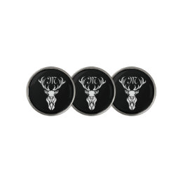 Tribal Snow Stag White Silhouette