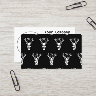 Tribal Snow Stag White Silhouette Business Card
