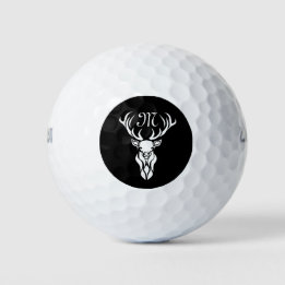 Tribal Snow Stag White Silhouette Golf Balls