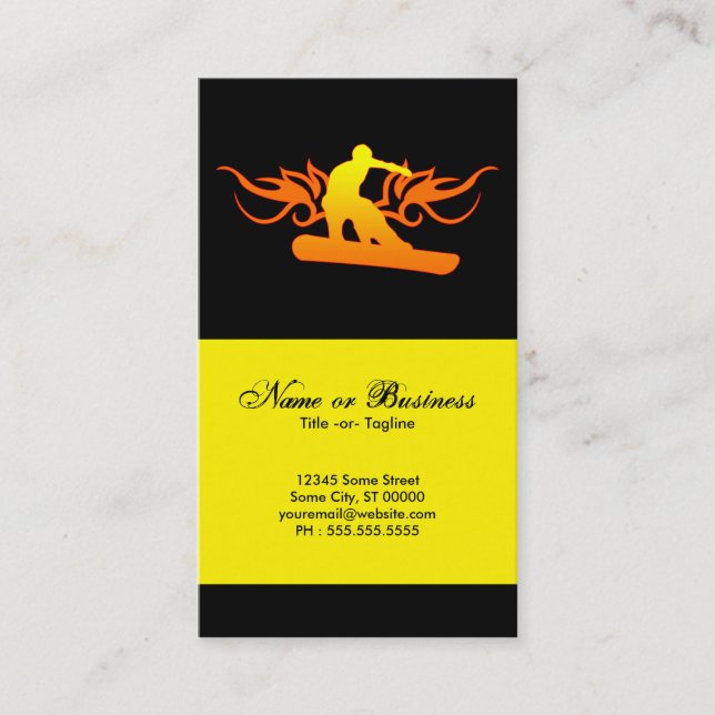 tribal snowboarder business card (Front)