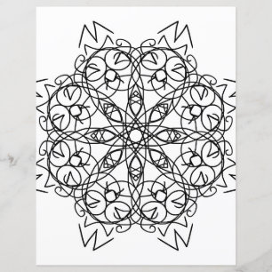 Tribal Snowflake Mandala Colouring Page