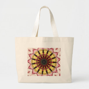 Tribal Spears and Fading Hearts Mandala Large Tote Bag