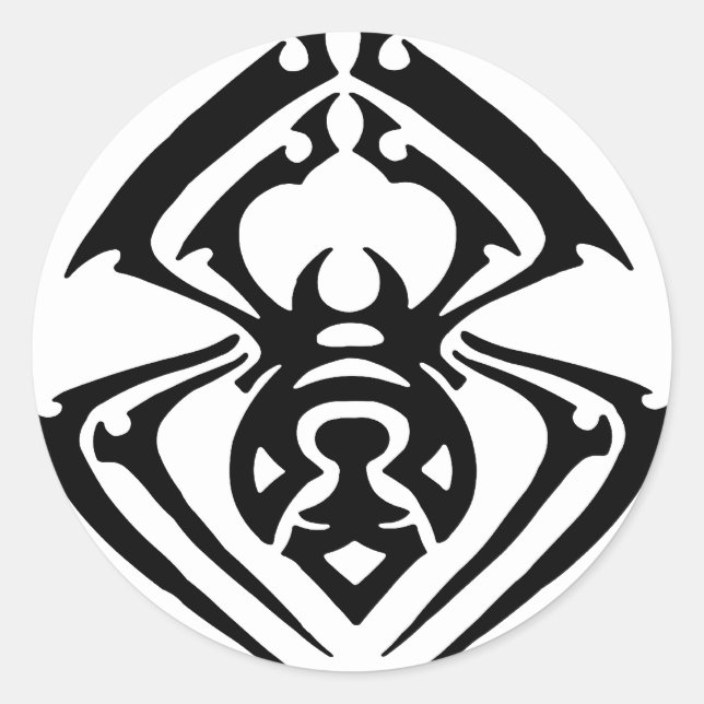 Tribal Spider Tattoo Classic Round Sticker (Front)