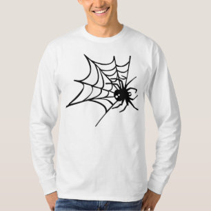 Tribal Spider Web Long Sleeve White T-shirt