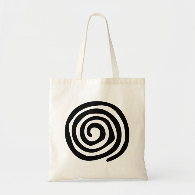 Tribal spiral petroglyph tribal art tote bag (Front)