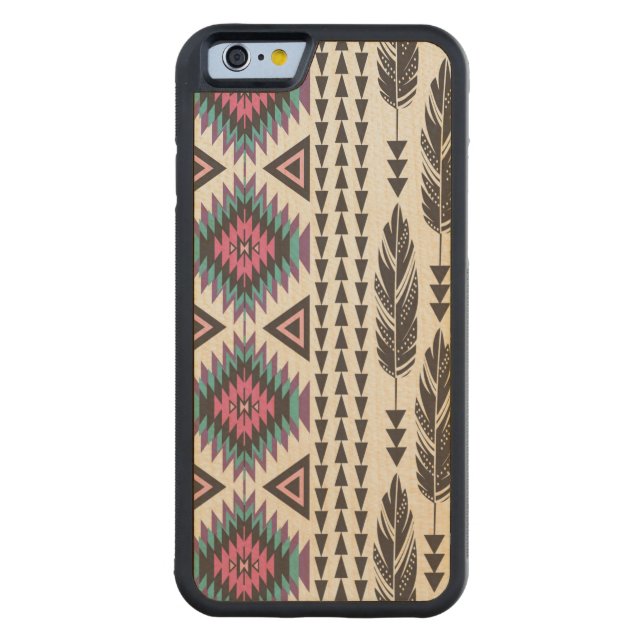Tribal Spirit Maple Wood iPhone 6 Case Carved Wood iPhone Case (Back)
