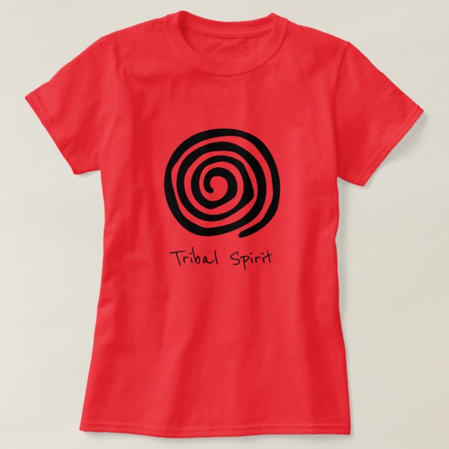 Tribal Spirit slogan spiral petroglyph tribal art T-Shirt (Design Front)