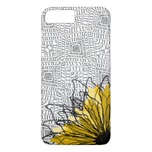 Tribal squares and yellow flower iPhone 8 plus/7 plus case