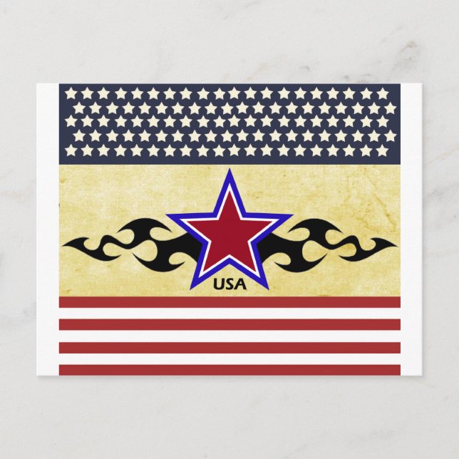Tribal Stars & Stripes Postcard (Front)