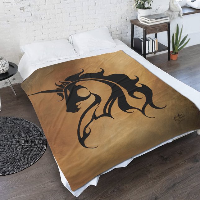 Tribal Stone Unicorn Fleece Blanket (Creator Uploaded)