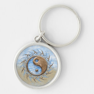 Tribal Stone & Water Yin Yang Key Ring